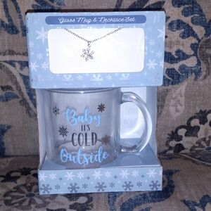 Christmas Coffee Mug And Necklace Gift Set